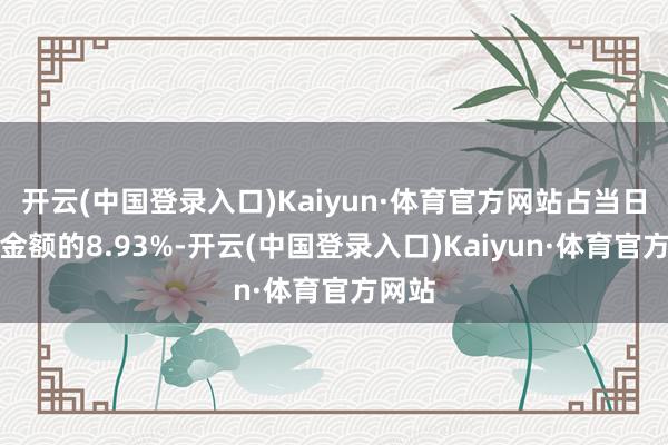 开云(中国登录入口)Kaiyun·体育官方网站占当日买入金额的8.93%-开云(中国登录入口)Kaiyun·体育官方网站