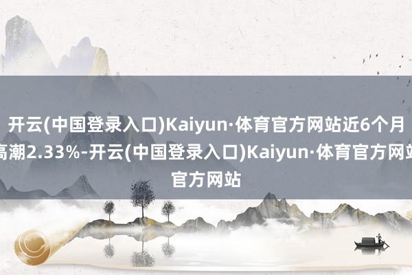 开云(中国登录入口)Kaiyun·体育官方网站近6个月高潮2.33%-开云(中国登录入口)Kaiyun·体育官方网站